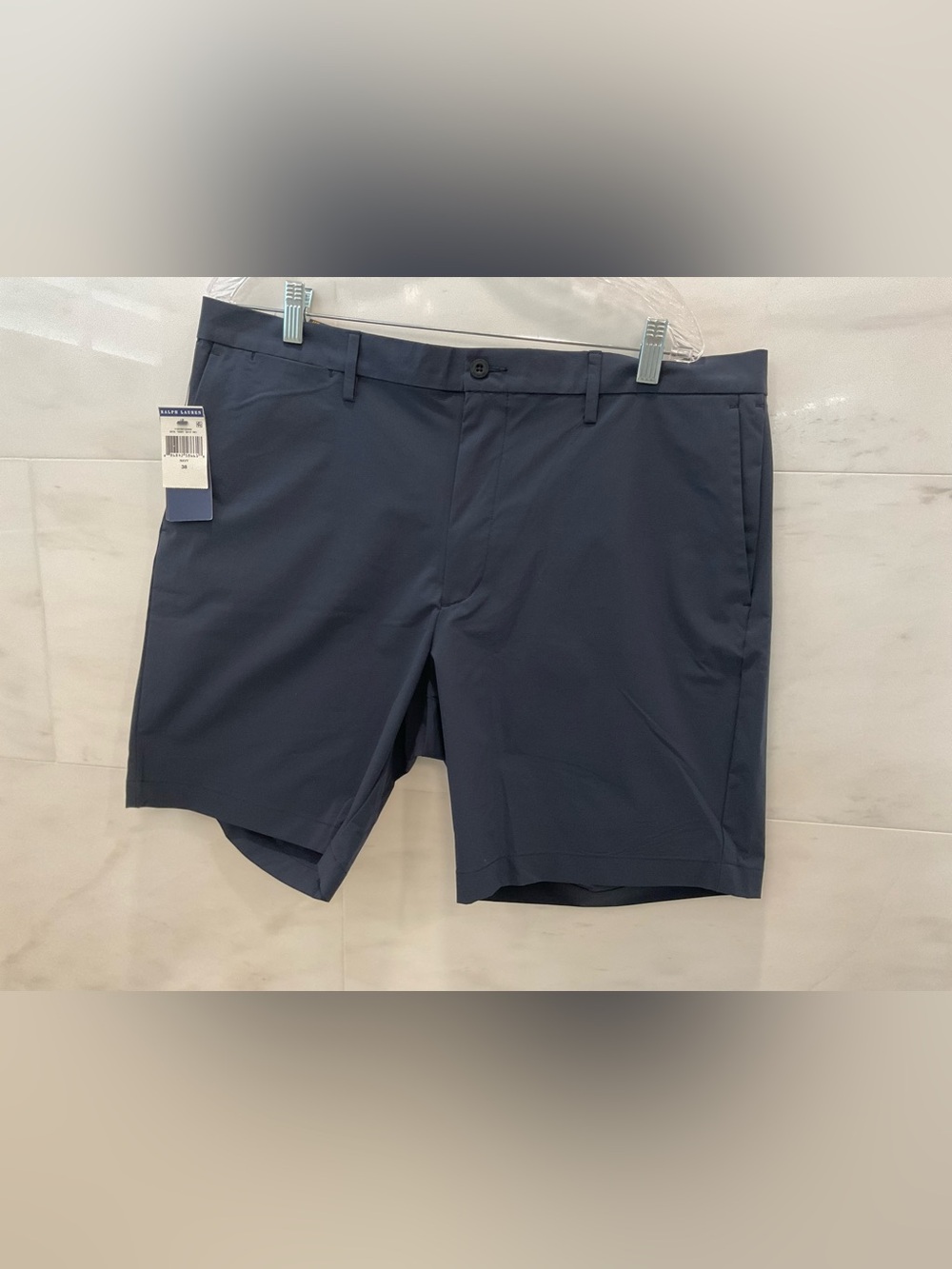 Polo Ralph Lauren NAVY BLUE Traveller Performance Straight Fit Shorts sz 38 S35